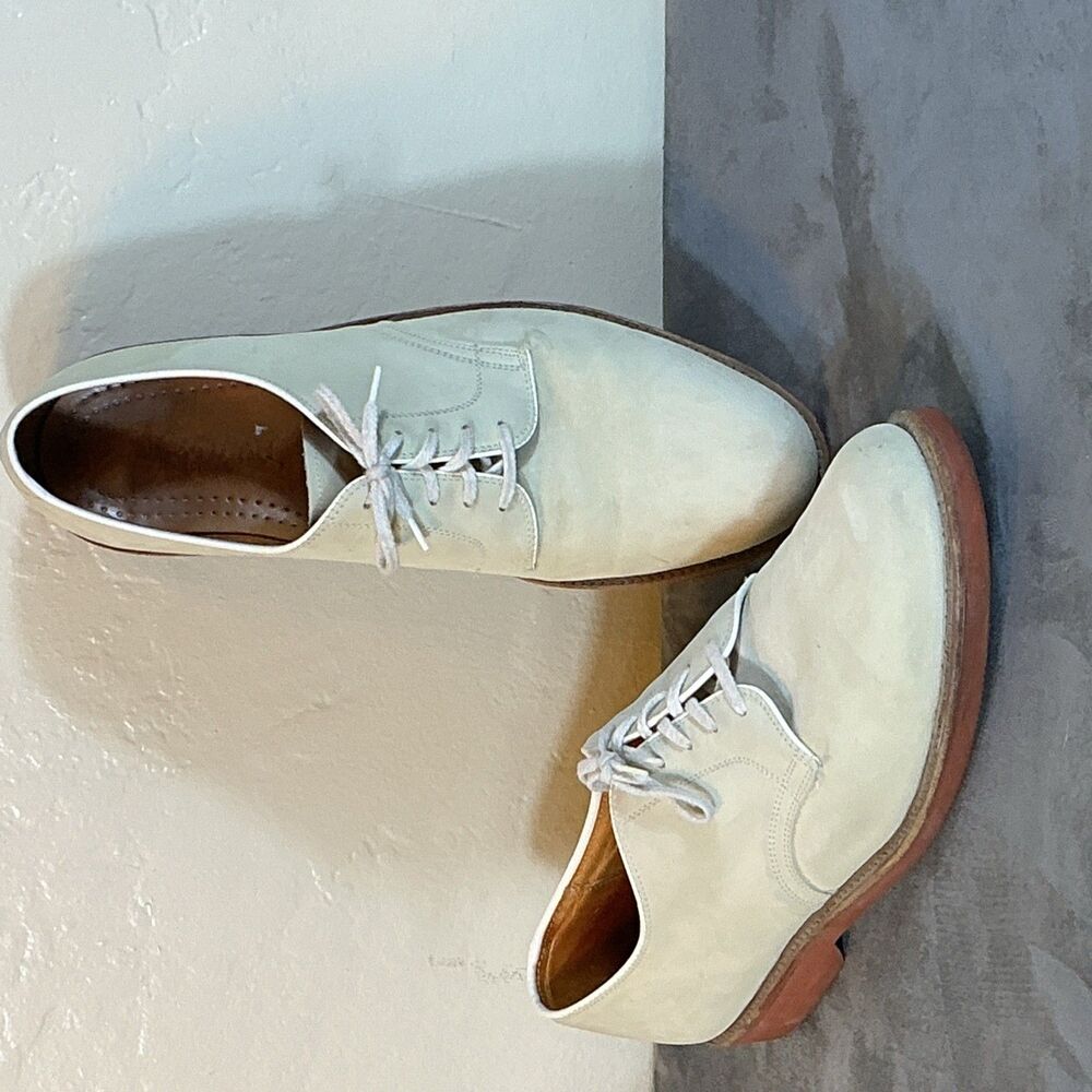 Cole Haan 12 D Buc Creamy Beige Nubuck Vintage Made In USA Shoes Summer Oxford - Picture 4 of 8